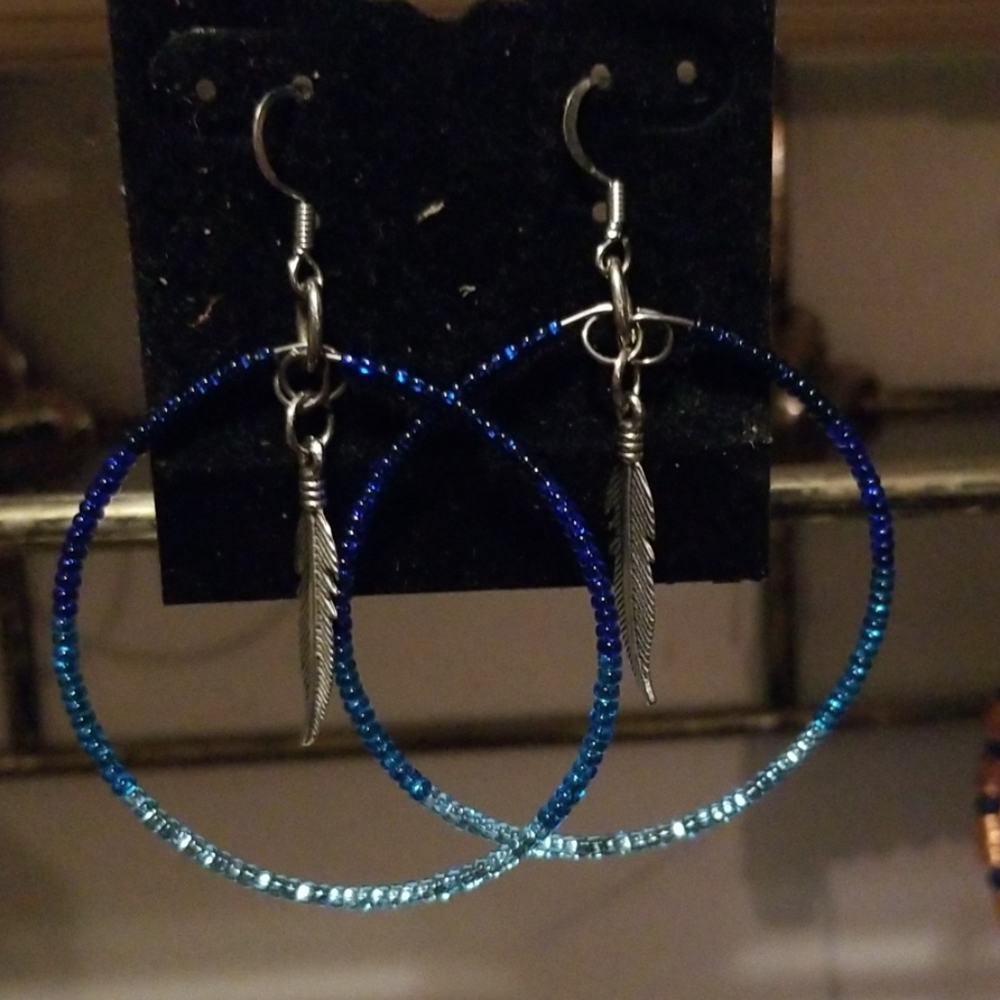 Beaded Hoop Earrings